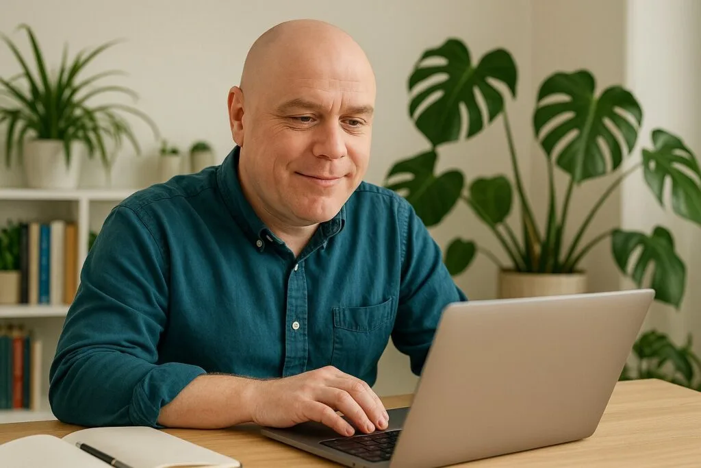 Image of Ray Elliott, custom WordPress developer, at work.